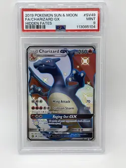 Pokemon Charizard GX SV49/SV94 PSA 9 Mint Sun & Moon Hidden Fates 2019 Full Art - Image 2