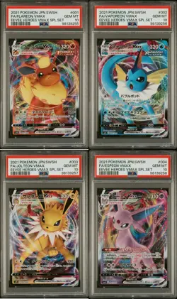 Pokemon Flareon Vaporeon Jolteon Espeon PSA 10 Japanese Eevee Heroes Set of 4 - Image 1