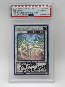 PSA Signed Ted Lewis YuGiOh Red Dragon Archfiend Ghost Rare GFP2-EN182 1st Ed - Image 2