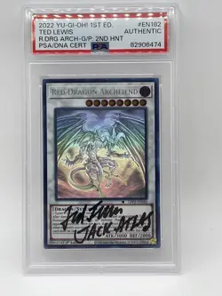 PSA Signed Ted Lewis YuGiOh Red Dragon Archfiend Ghost Rare GFP2-EN182 1st Ed - Image 3