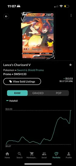 Lances Charizard v SWSH133 Promo Rare Pokemon Card Normal Sized, Mint Condition - Image 3