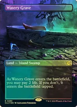 Foil Borderless WATERY GRAVE Rare R 0283 CLU EN MTG Magic - RAVNICA CLUE EDITION - Image 1