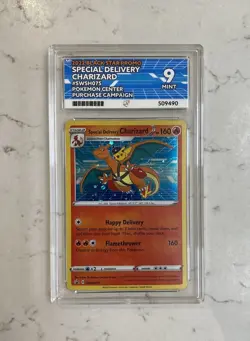 Pokemon TCG-Special Delivery Charizard Black Star Promo SWSH075 Ace 9 - Image 1