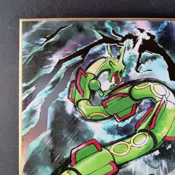 Rayquaza Pokemon Shikishi Art Silver Japanese No.16 Very Rare Bandai Japan F/S - Image 2