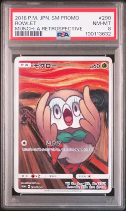 2018 POKEMON JPN SM PROMO MUNCH: A RETROSPECTIVE #290 ROWLET PSA 8 - Image 1