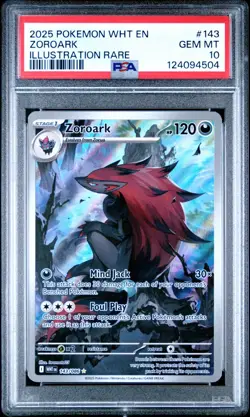2025 Pokemon WHT EN-White Flare #143 Zoroark Illustration Rare PSA 10 GEM MT - Image 1