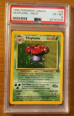 1999 Pokemon Jungle Holo Vileplume #15 PSA 6 - Image 1