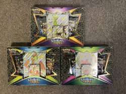 Pokemon TCG Shining Fates V Boxes Shiny Eldegoss/Boltund/Cramorant (3pc) SEALED - Image 1