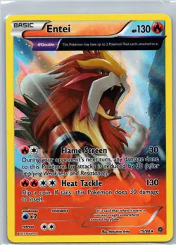 Pokemon TCG Entei 15/98 Ancient Origins Holo MP - Image 1