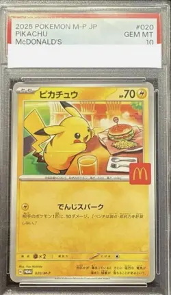 PSA 10 Pikachu 2025 McDonald's 020/M-P Japanese Pokemon Card Promo Gem Mint - Image 1