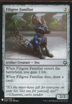 Magic The Gathering MTG Mystery Pack Card Filigree Familiar - Image 1