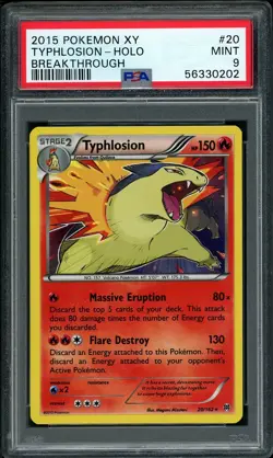 2015 Pokemon XY Breakthrough Typhlosion Holo #20 PSA 9 MINT - Image 1