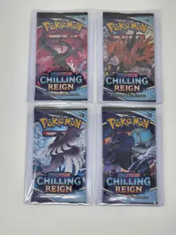 Pokemon TCG Sword & Shield Chilling Reign 4 Booster Packs New Sealed - Image 1