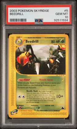 2003 POKEMON SKYRIDGE #5 BEEDRILL PSA 10 - Image 1