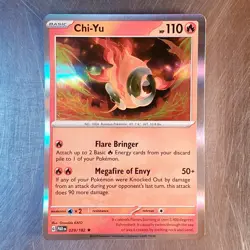 2023 Pokemon Scarlet Violet Paradox Rift HOLO Rare Chi-Yu Card 029/182 - Image 1