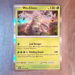2023 Pokemon Scarlet Violet Paradox Rift HOLO Rare Wo-Chien Card 018/182 - Image 1