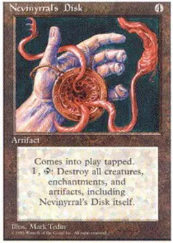 Light Play, English MTG Regular Nevinyrral's Disk 4th Edition Magic the Gatherin - Image 1