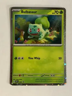 Pokemon TCG SVP Promo SVP 046 Cosmos Holographic Bulbasaur w Swirl NM - Image 1