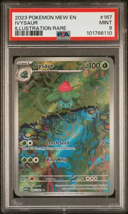 2023 POKEMON MEW EN-151 ILLUSTRATION RARE #167 IVYSAUR PSA 9 - Image 1