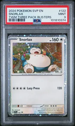 2024 POKEMON SVP EN-SV BLACK STAR PROMO #122 SNORLAX PSA 9 - Image 1