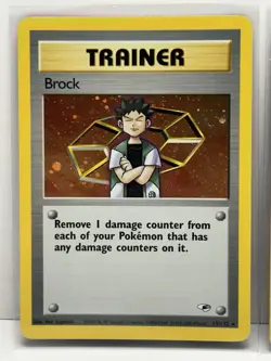Misty Gym Heroes Holo Rare Pokemon TCG - NM Brock + Surge Misprint Bleed Lot - Image 2
