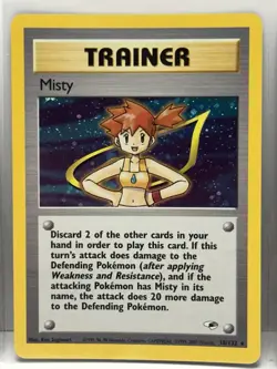 Misty Gym Heroes Holo Rare Pokemon TCG - NM Brock + Surge Misprint Bleed Lot - Image 4