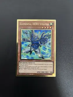 Elemental HERO Stratos MAGO-EN004 Premium Gold Rare 1st Edition LP YuGiOh - Image 1