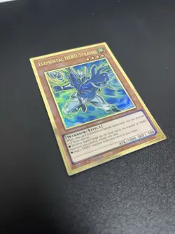Elemental HERO Stratos MAGO-EN004 Premium Gold Rare 1st Edition LP YuGiOh - Image 2