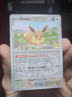 Pokemon Day 2025 Prismatic Evolutions Eevee Cosmos Promo TCG Card 074/131 - Image 1