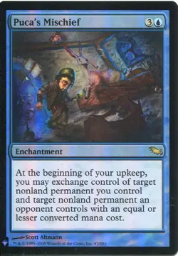 Magic The Gathering MTG Mystery Pack Foil Card Puca's Mischief - Image 1