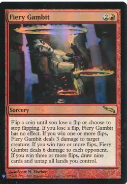 Magic The Gathering MTG Mystery Pack Foil Card Fiery Gambit - Image 1