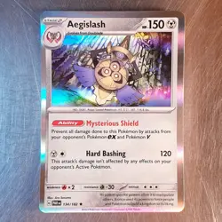 2023 Pokemon Scarlet Violet Paradox Rift HOLO Rare Aegislash Card 134/182 - Image 1