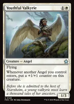 Youthful Valkyrie x1 1x FOIL Foundations NM MTG - Image 1
