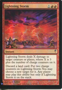Magic The Gathering MTG Mystery Pack Foil Card Lightning Storm - Image 1