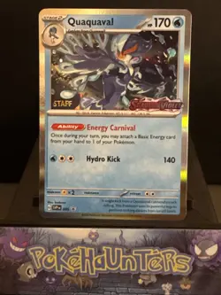 Pokemon Card Quaquaval SVPEN 005 Scarlet & Violet Base Stamped STAFF Promo NM - Image 1