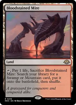 BLOODSTAINED MIRE Rare 0216 MH3 EN MTG Magic MODERN HORIZONS 3 - 2024 FETCH LAND - Image 1