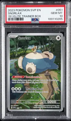 2023 POKEMON SVP EN-SV BLACK STAR PROMO 151 ELITE TRAINER BOX SNORLAX PSA 10 - Image 1