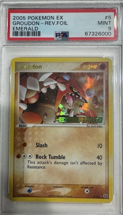 Pokemon Kyogre and Groudon EX Emerald Reverse Holo Rare PSA 9 - Image 3