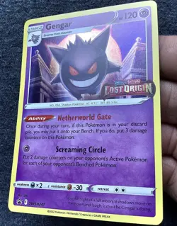 Pokemon Gengar SWSH241 Lost Origin Prerelease Holo Black Star Promo NM - Image 3
