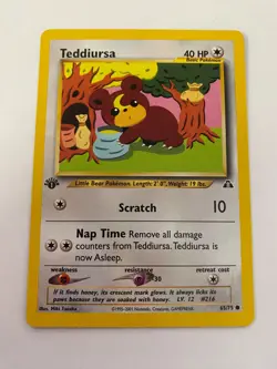 Teddiursa 65/75 Pokemon Neo Discovery Common 1st Edition NM/MT 2001 box-S3 - Image 1