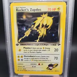 1999-2000 Pokemon Gym Challenge Holo Rockets Zapdos 15 /132 PSA 7 NM, WOTC - Image 2