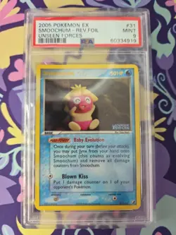 Pokemon TCG EX Unseen Forces Reverse Holo Smoochum 31 PSA 9 Mint - Image 1