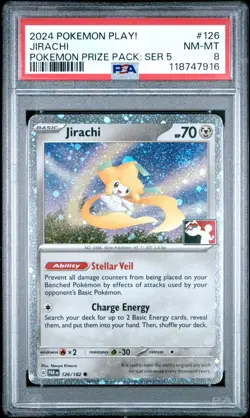 2024 POKEMON PLAY! POKEMON PRIZE PACK: SERIES 5 126 JIRACHI PSA 8 NEAR MINT-MINT - Image 1