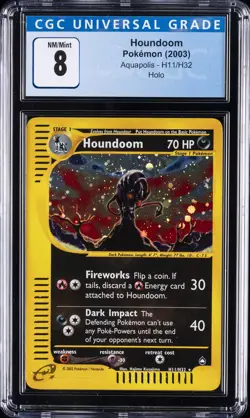 2003 POKEMON AQUAPOLIS, HOLO #H11/H32 HOUNDOOM CGC 8 - Image 1