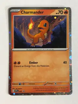Pokemon TCG SVP Promo SVP 047 Cosmos Holographic Charmander w Double Swirl NM - Image 1