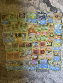 VINTAGE Pokemon Card Lot 100+ DAMAGED, Wizard Of The Coast, Some Rares & 1st Ed - Image 1