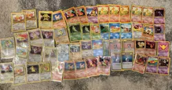 VINTAGE Pokemon Card Lot 100+ DAMAGED, Wizard Of The Coast, Some Rares & 1st Ed - Image 2