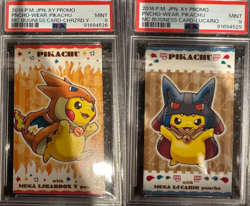 PSA 9 Pokemon Card Japanese Business Card Poncho Pikachu Charizard & Lucario - Image 1