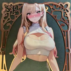 Goddess Story Gold METAL Card - Serial Number #/100! Anime Girl Marin Dress Up - Image 2