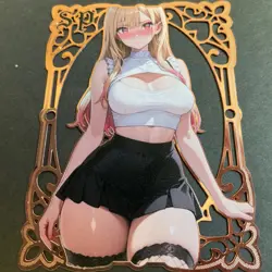 Goddess Story Gold METAL Card - Serial Number #/100! Anime Girl Marin Dress Up - Image 4